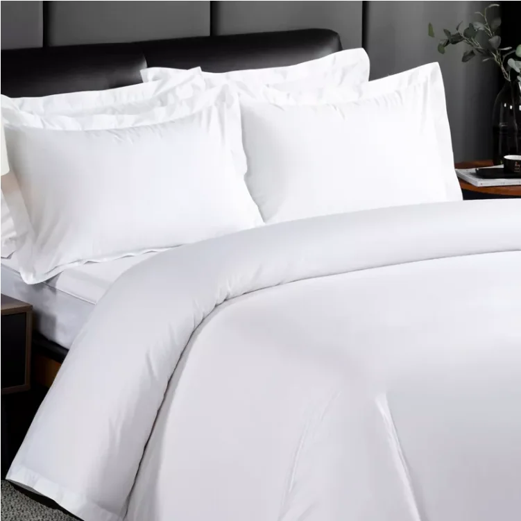 Hotel Bed cotton Bedsheet Luxury White Bedding Set Bed Sheet Set Queen King 100 Cotton Case Plain Quantity Cover Striped