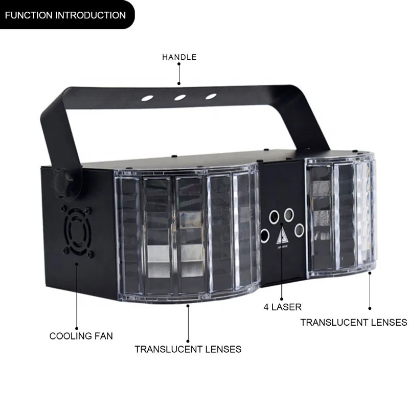 YSH Butterfly King Laser Light led highlight beam projector stage lights voice control colorful DJ party lamp for Nightclub bar