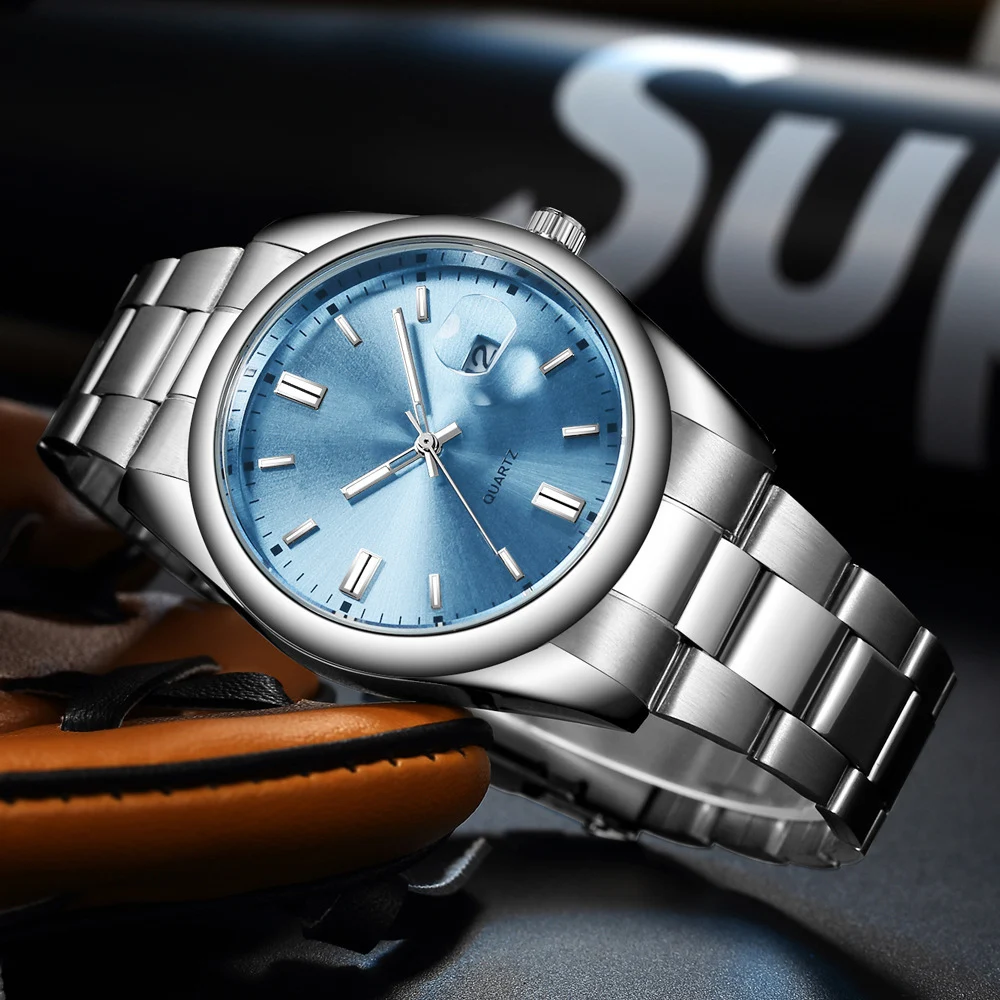 China Quartz Calendar Movement Waterproof Steel OEM Cheap Watches for Men Reloj Barato