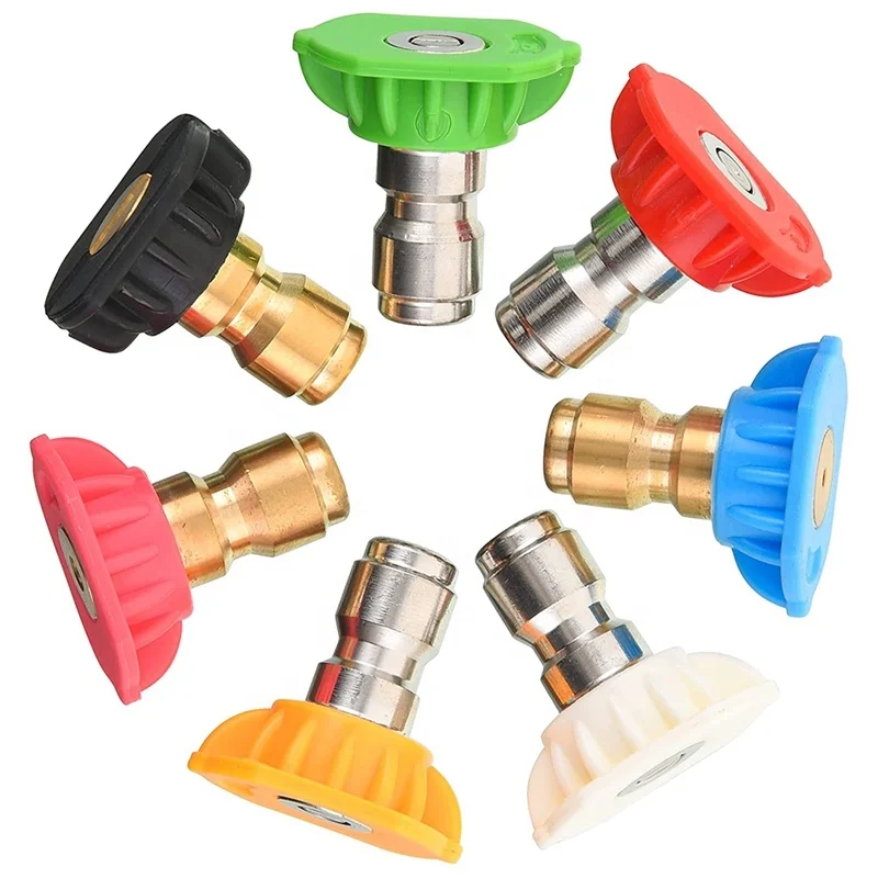 Pressure Washer 7 Spray Nozzle Tips Set with Nozzle Holder 4000 PSI 1/4 Inch Quick Connect with Pedestal Set