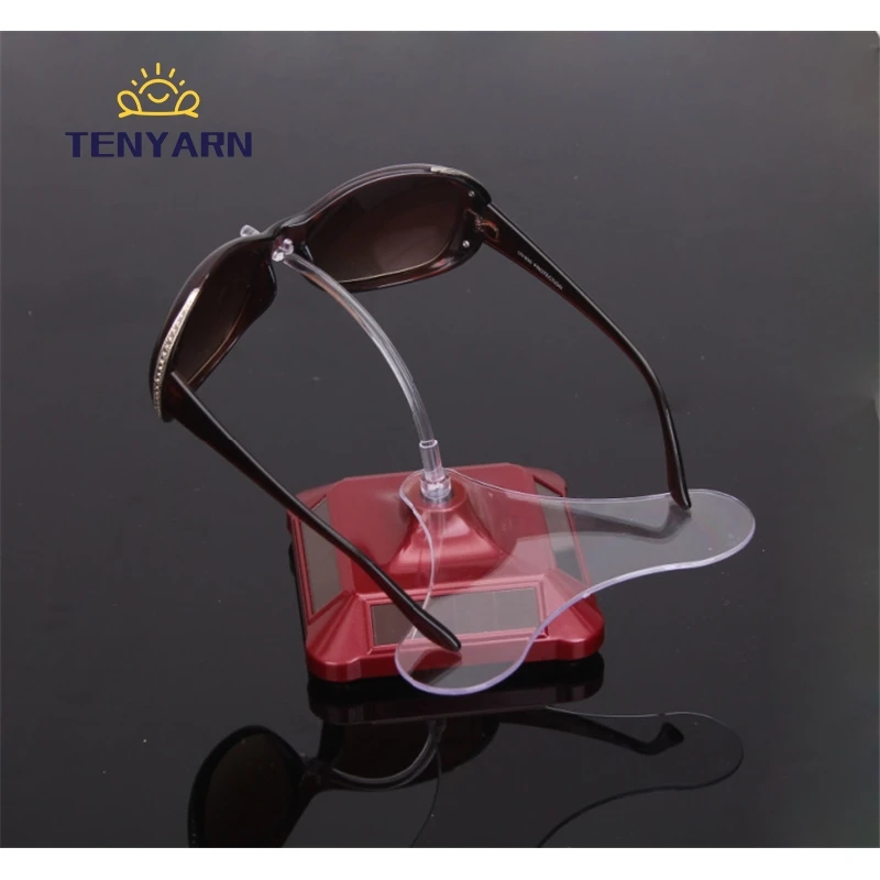 Tenyarn Solar Power 360 Degree Rotating Sunglass Display Stand Turntable Automatic Rotary Displays Rack For Sunglasses