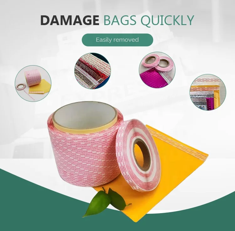Permanent Bag Sealing Tape With Silicone Coated Glassine Paper Film For Sealing Envelope Express Mailer bag