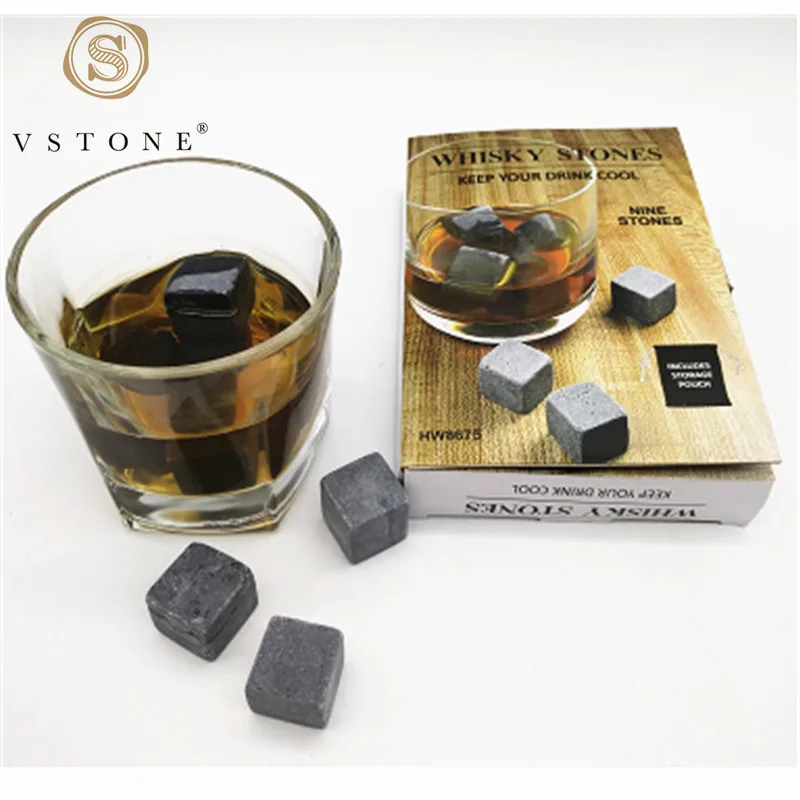 Whiskey ice rock cooling whiskey marble stones gin stones chilling rocks whiskey granite stone paper gift set