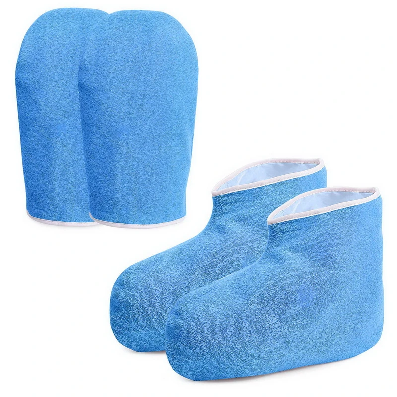 Paraffin Wax Bath Gloves and Booties Moisturizing Work Gloves Foot Spa Cover Hand Treatment Kit Warmer Insulated Mitts for Women