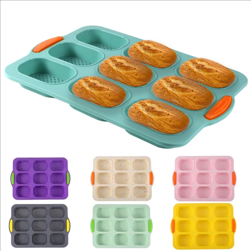 9-Wave Perforated Silicone Cake Tools Non-Stick French Toast Bread Baking Tray with Easy Release Targeted for Baking Fans