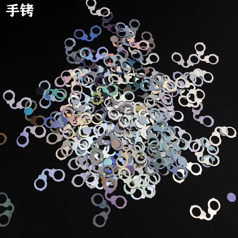
1Kg handcuffs mixed shape art craft decoration nail body laser glitters 