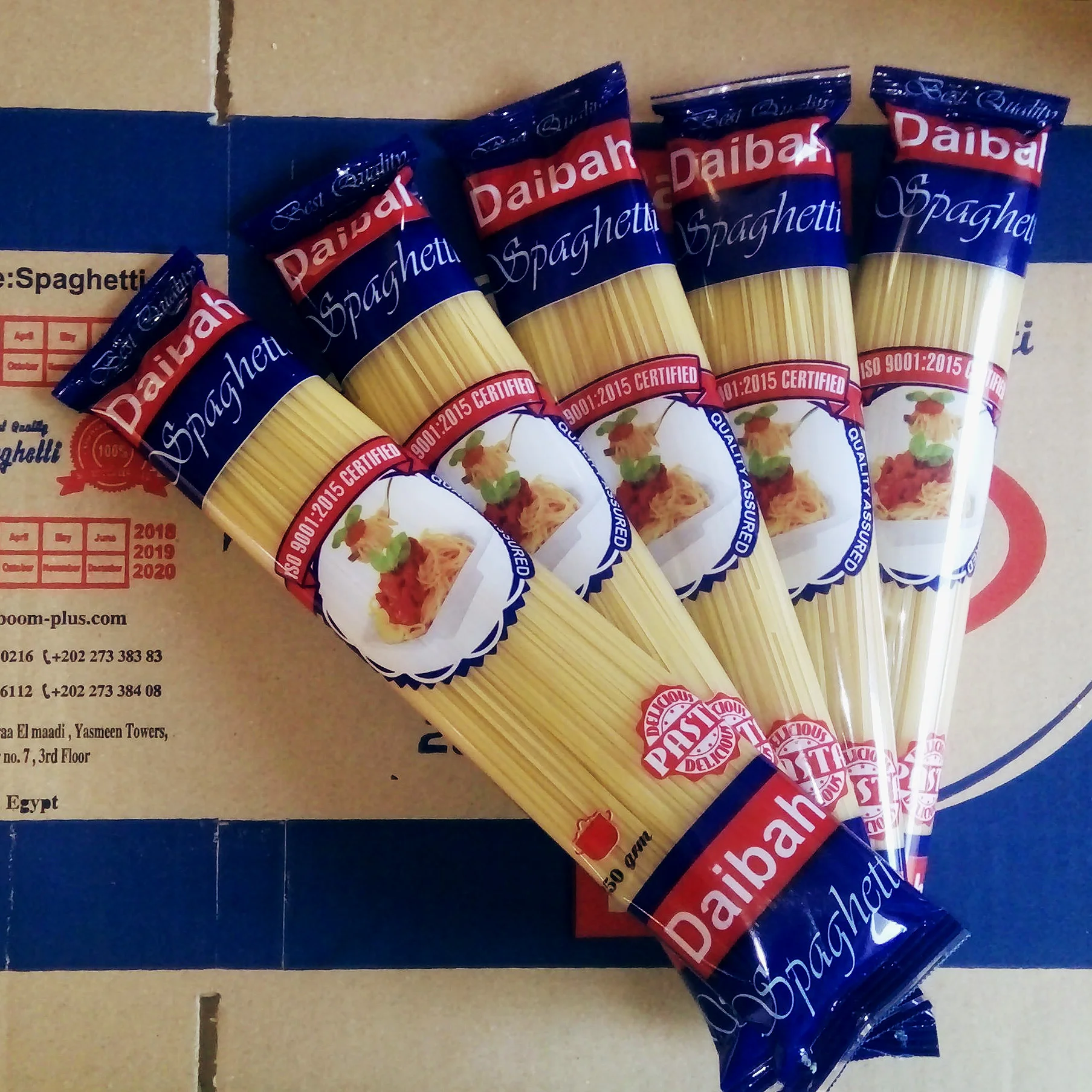 High Standard dried spaghetti 250 g Egyptian Pasta For Sale - Daibah brand with IOS & Halal certifications