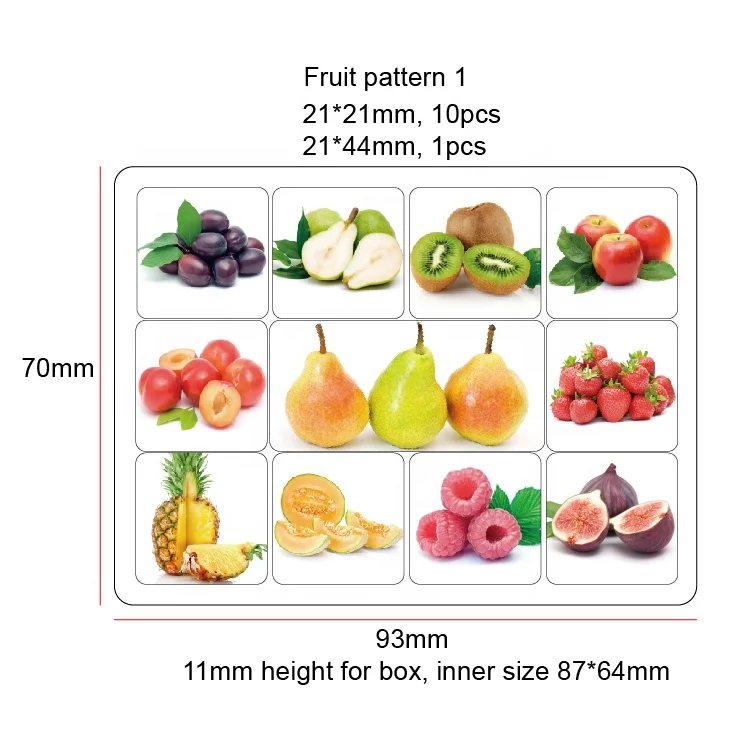 China Guangzhou factory custom or stock designs 2024 hot sell fruit epoxy resin magnet set