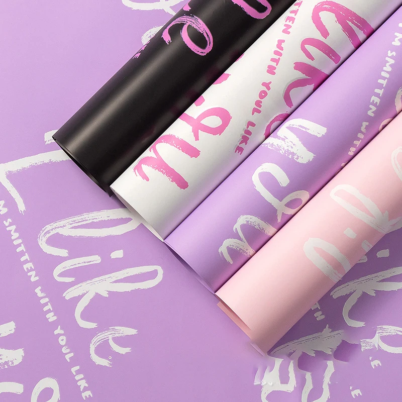 20Sheets/Bag Customized Korean Luxury Waterproof Flower Wrapper Gift Wrapping Paper Roll For Flowers