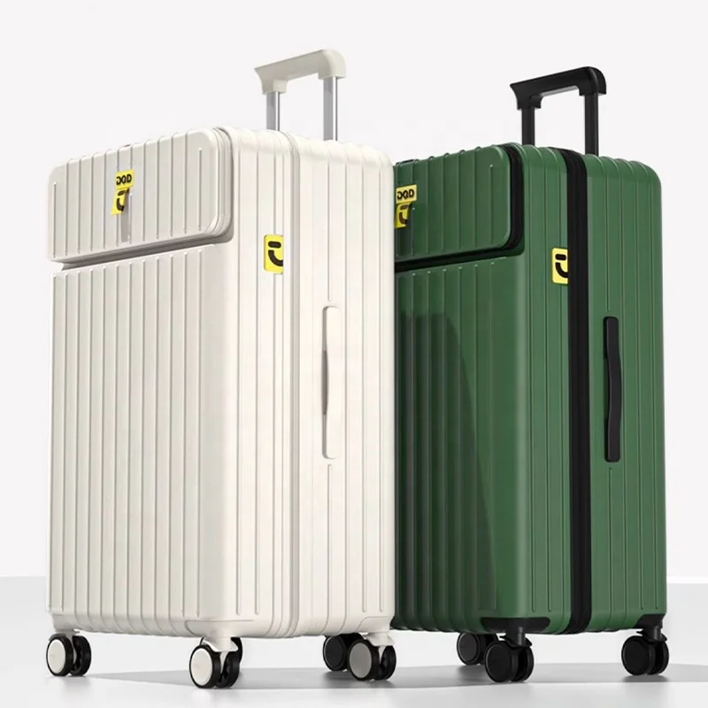 Custom Open Front with TSA Lock Cup Holder Bag 360 Degree Wheels for Travel Luggage Manufacturers Suitcases Luggage