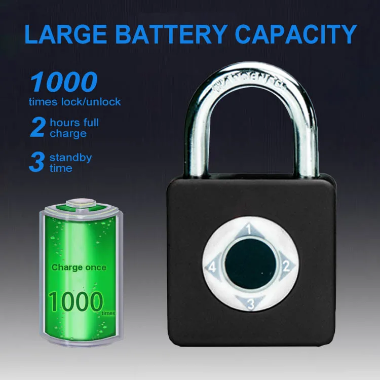 Висячий замок Safewell SWPLF02 с Usb-зарядкой и отпечатком