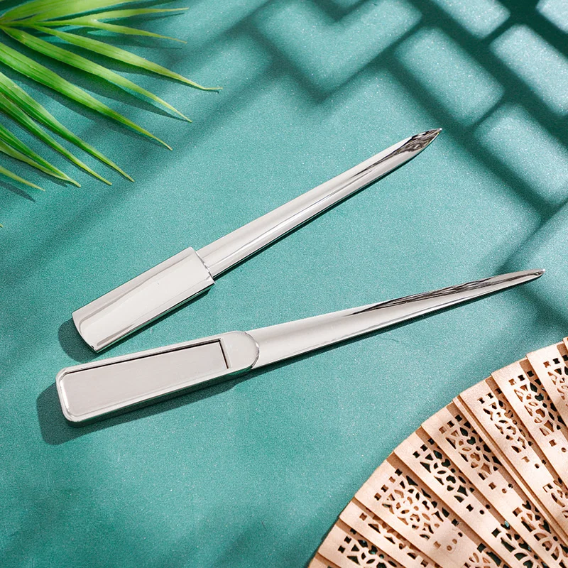 Personalized Design Custom Logo Nickel Plated Zinc Alloy Manual Letter Opener
