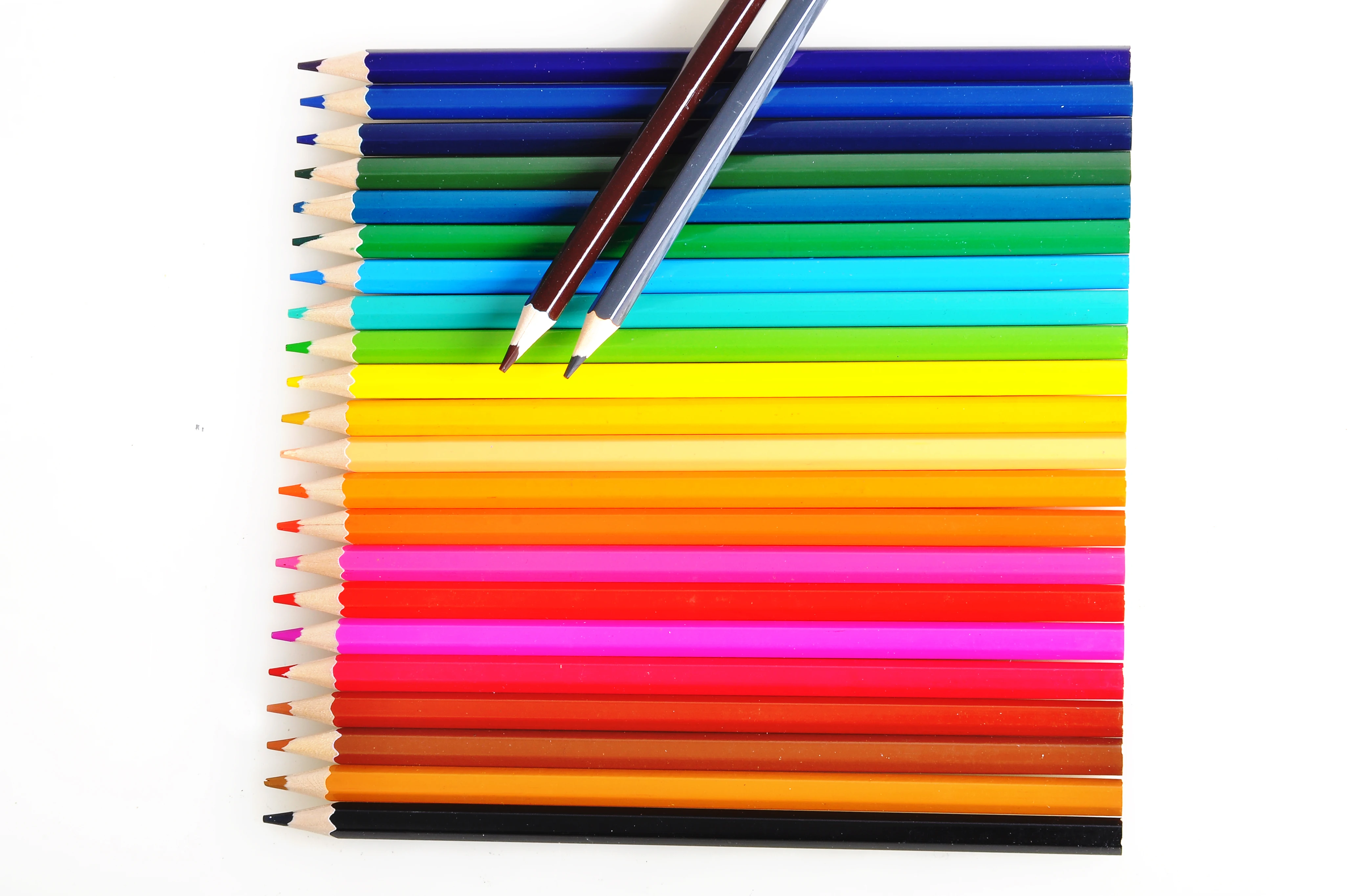 Customized logo 7 inches basswood hexagonal  24 color pencil for school