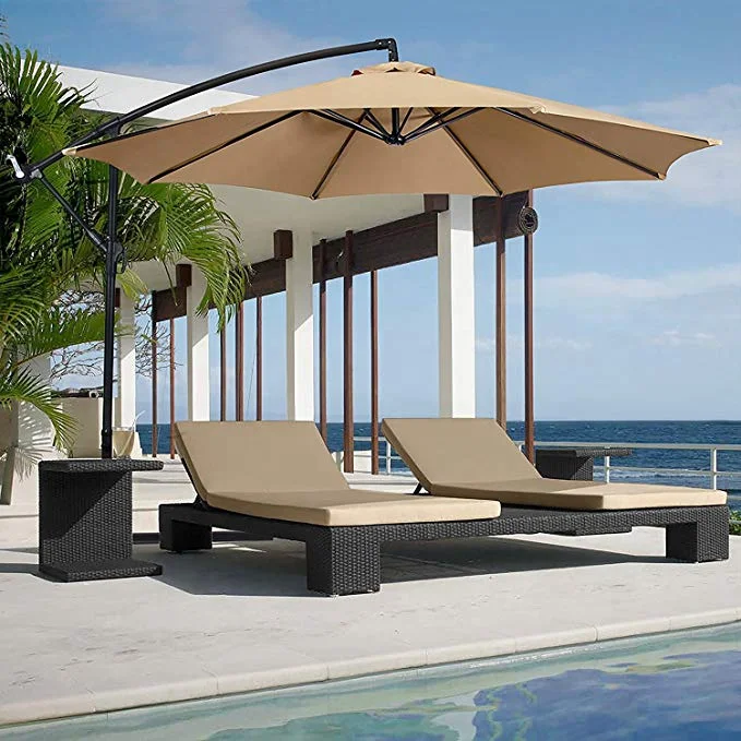 3m outdoor patio steel 6 ribs banana beach garden umbrella RLF-UMB-001-1