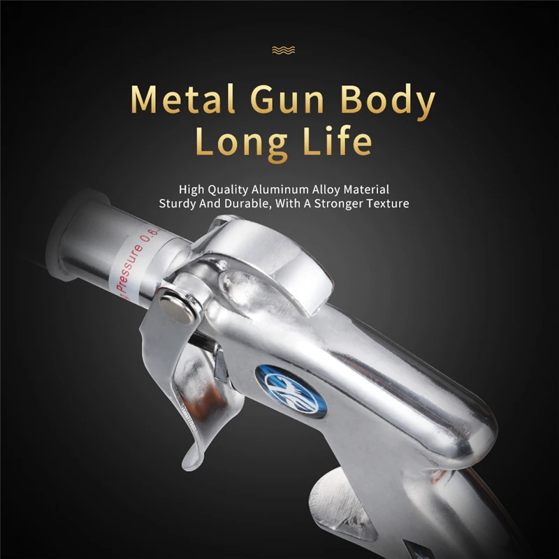 High Pressure Air Blow Gun Dry Cleaning Tool Durable Brushed Horn Cleaner