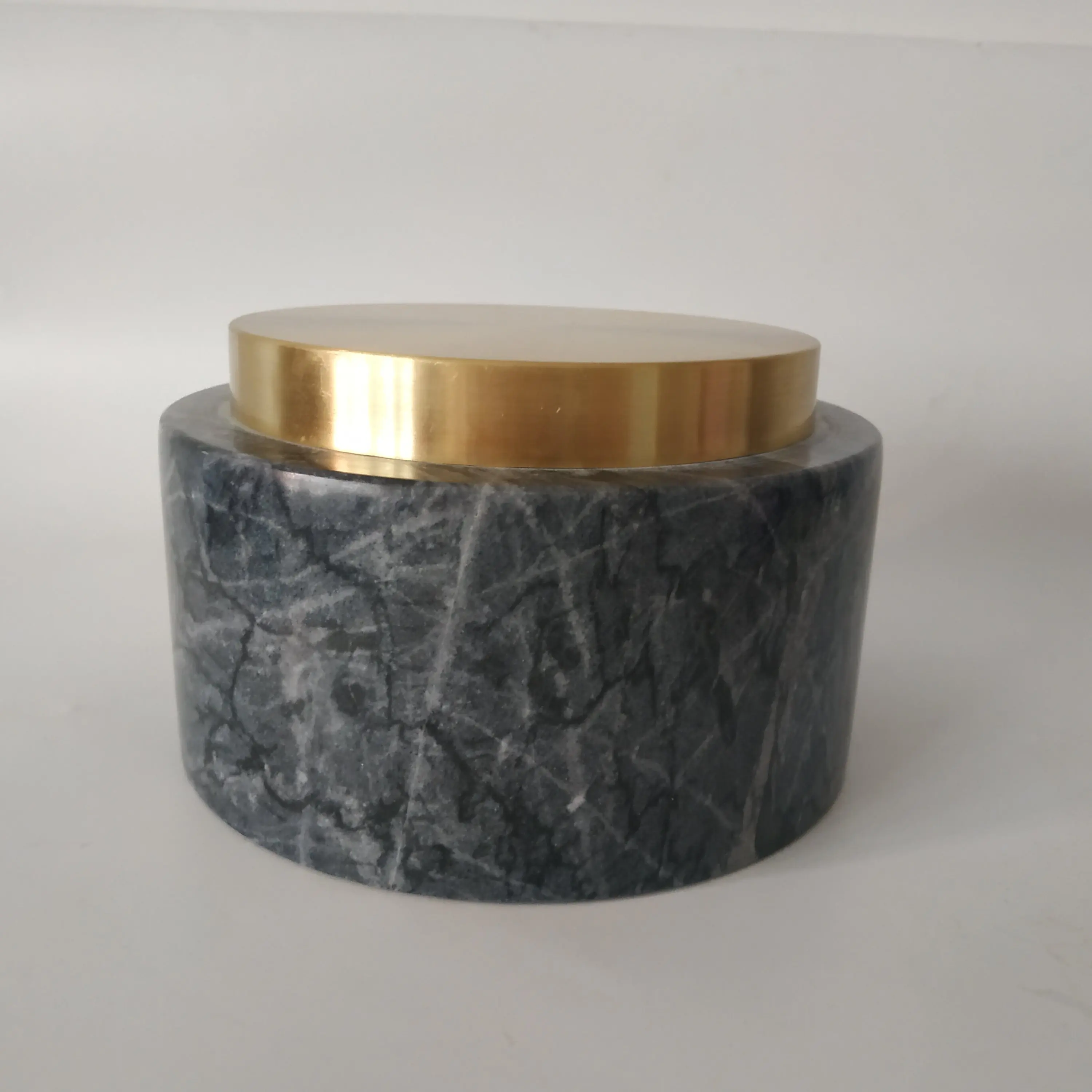 Black Marble Mortar and Pestle with copper base  size 14*8 cm