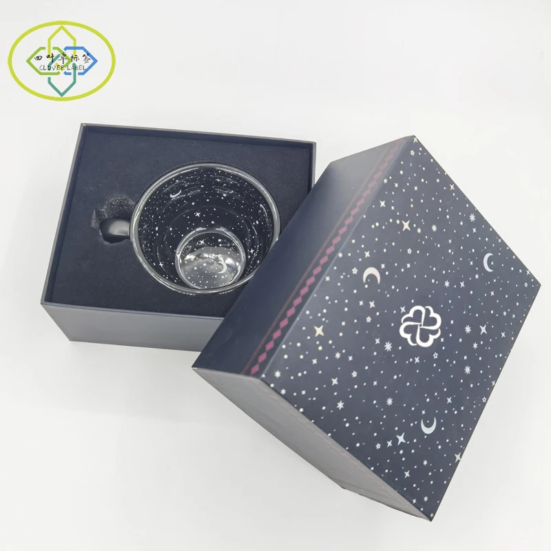 Lid And Base 2 Piece Hard Cardboard Box Matte Custom Design Cup Box