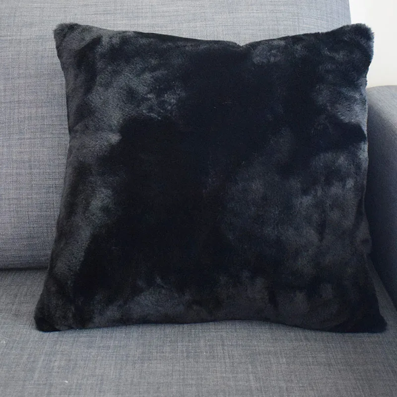 2020 Popular Decorative Cushion Design Pure Color Like Rabbit Hair Bed Pillows