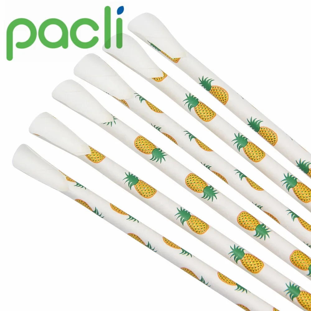 Eco Products Spoon Paper Straws Disposable Drinking Straws with spoon