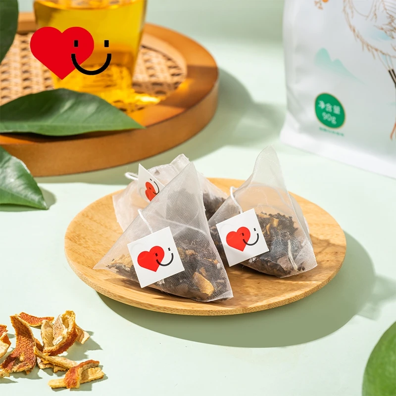 OEM source food factory mass customization summer fire pyramid bag tea tangerine peel white tea