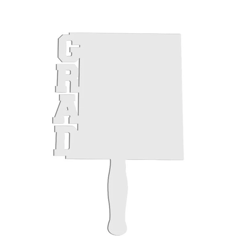 2023 MDF Sublimation Blank fans Photo Frames Photo Panel hand hold fan for graduation paddle fans Desk Decoration Gifts