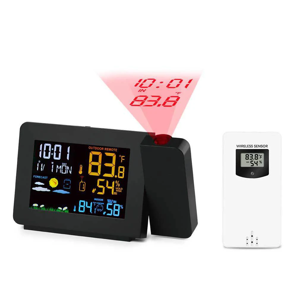 KH-CL115 RCC Radio Controlled Analog Digital Time Projection Alarm Clock