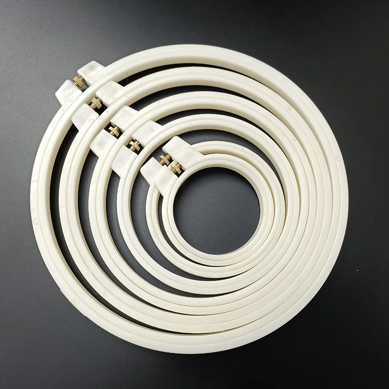 (7cm White Stretch) Embroidery Hoops Plastic Circle Cross Stitch Hoop Ring Embroidery Circle Set