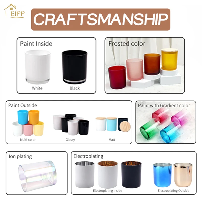 New Fashion Transparent 8oz 10oz Wide Mouth Glass Candle Jars with Custom Color Logo Box Labels for Home Wedding Decor