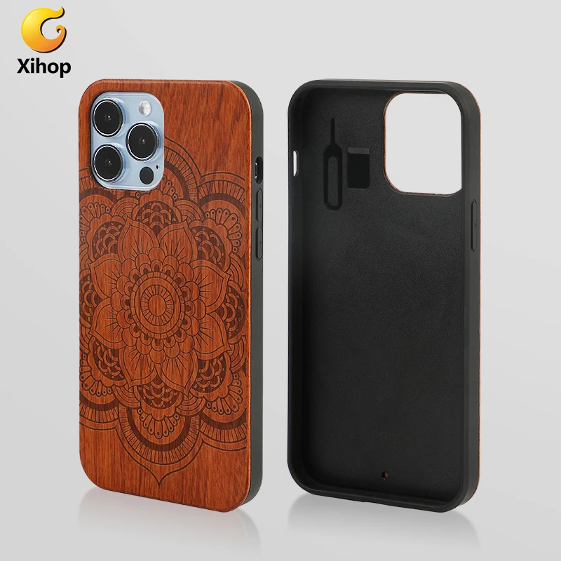 Xihop Custom Logo Wood Phone Case for iPhone 12 Pro Max Mini Cellphone Wooden Case Mobile Phone Cover for iPhone 13 Pro Max