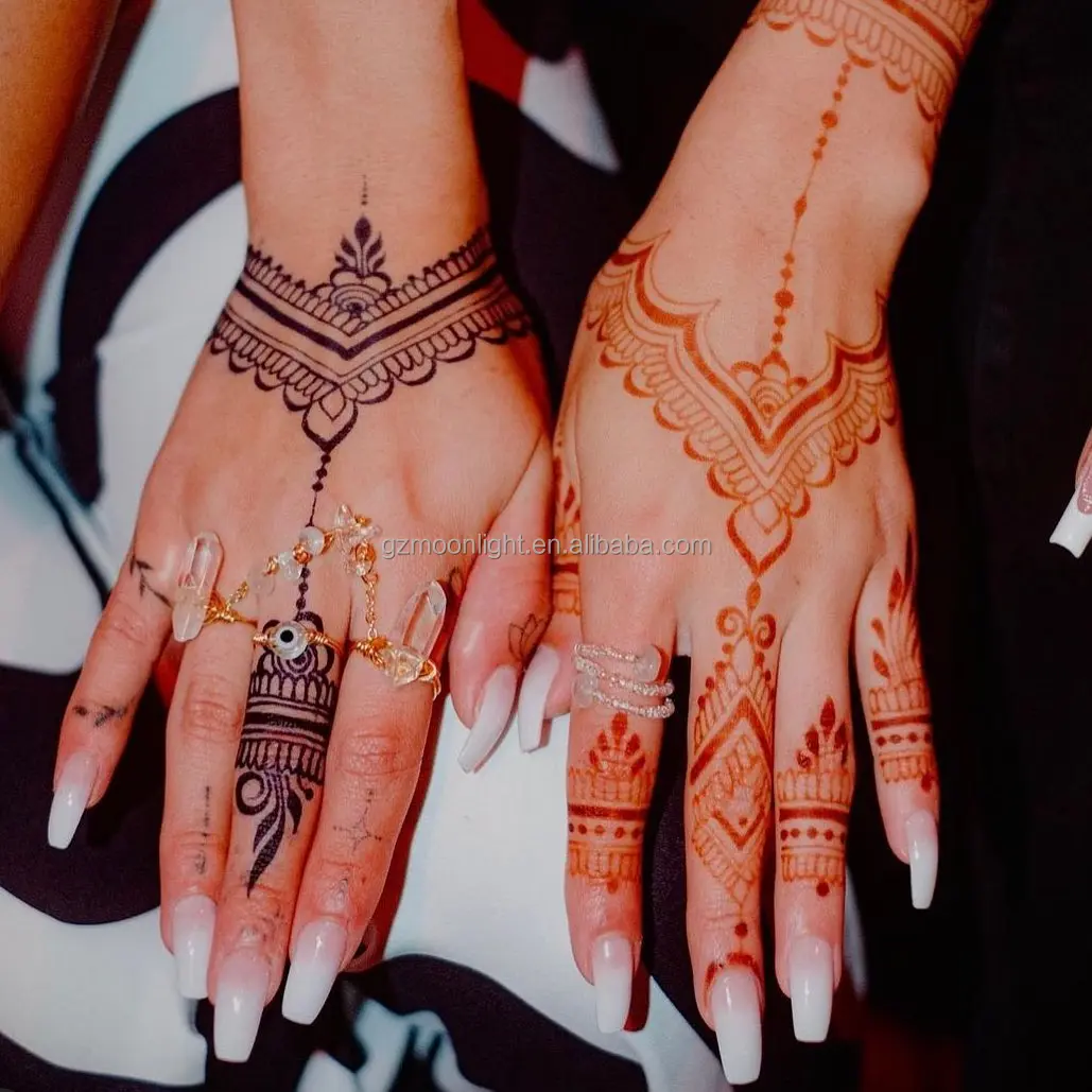 2023 Exquisite India Design Artfull Hand Henna Tattoo Stencils Henna Tattoo Stencils