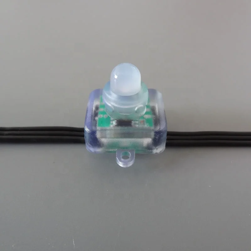 DC12V 100 count WS2811 Square Node 18awg Black waterproof Xconnect Pigtail smart RGB Pixel led string IP68