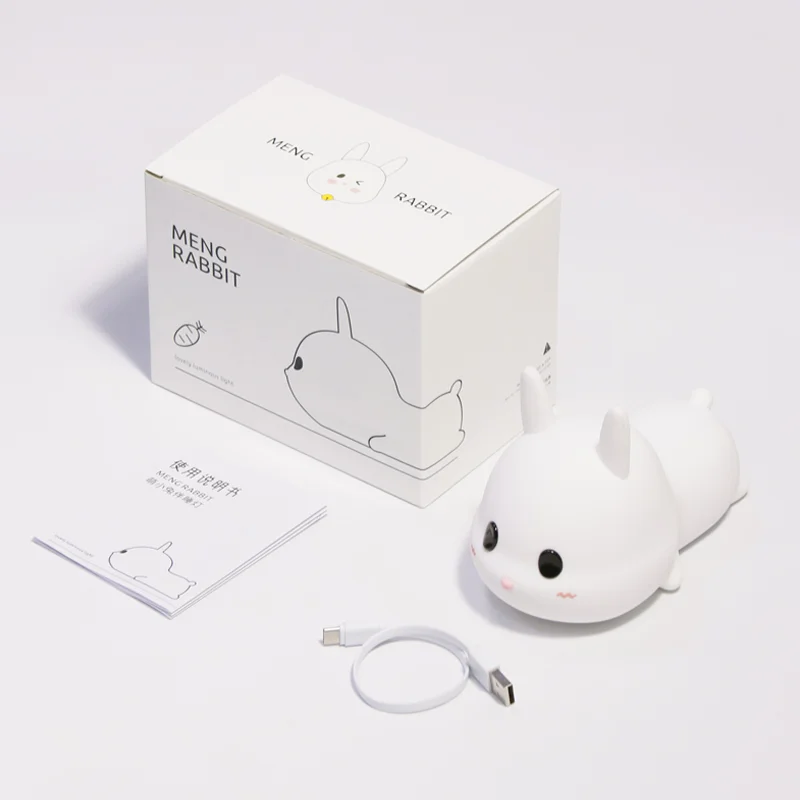 Mini Unicorn Silicone Baby Lamp Night Light cute cartoon kids gifts silicone rabbit energy saving table night light led lamp