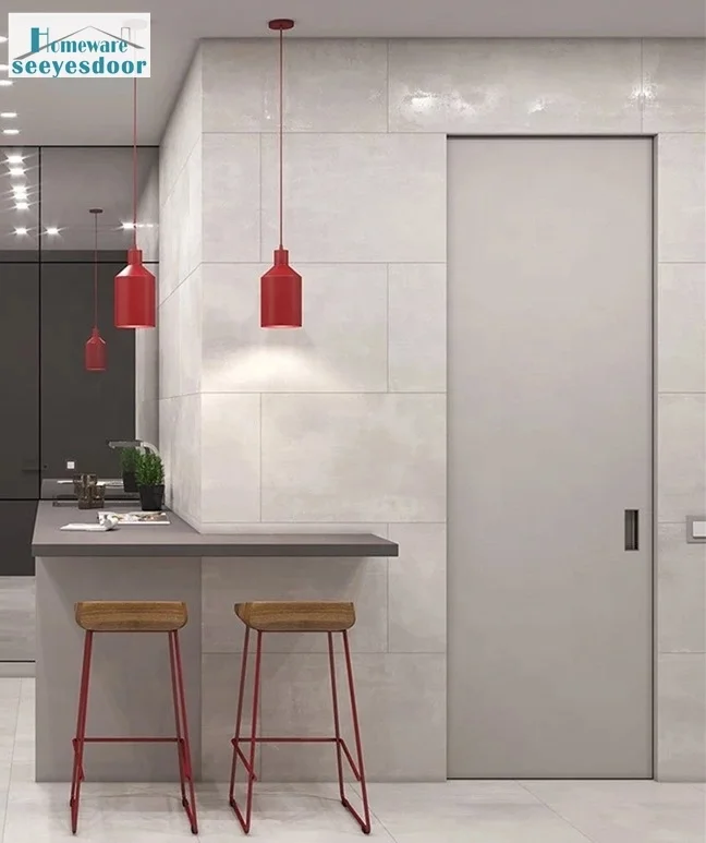 Seeyesdoor Foshan minimalist solid wood MDF invisible door hidden doors with frame