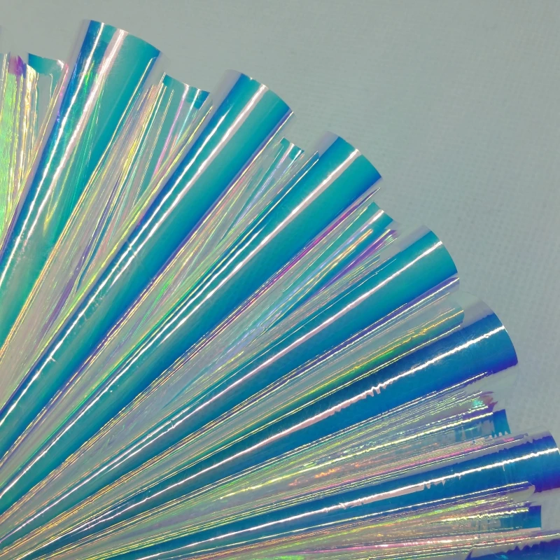 
Rainbow super transparent reflective plastic film laser holographic transparent pvc flexible packaging film 