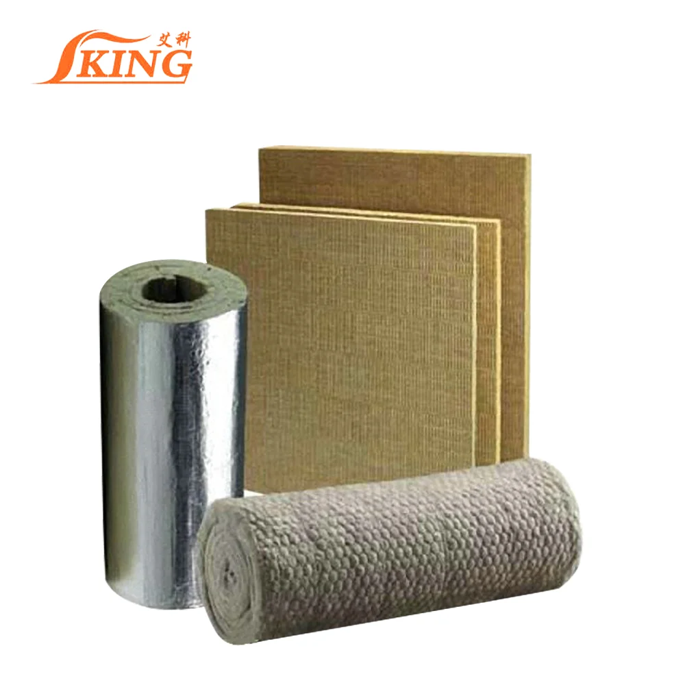 ISOKING construction materials rock wool mat  insulation with glass cloth cover  batts for cavity walls
