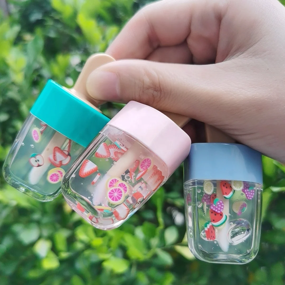 Your logo clear plump lip gloss high quality liquid lipstick moisturizing transparent nude fruit private label lipgloss