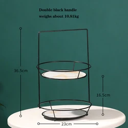 Metal Crafts,Cosmetic Storage Rack,Double-layer Serving Trays Jewelry Tray Storage Rack With Handle