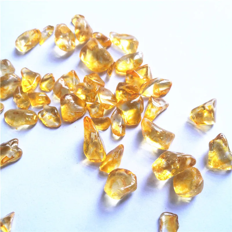 Wholesale Natural Polished Additive Colour Yellow Crystal Gravel Citrine Gravel Tumbled Crystal Stone For Healing Chakra