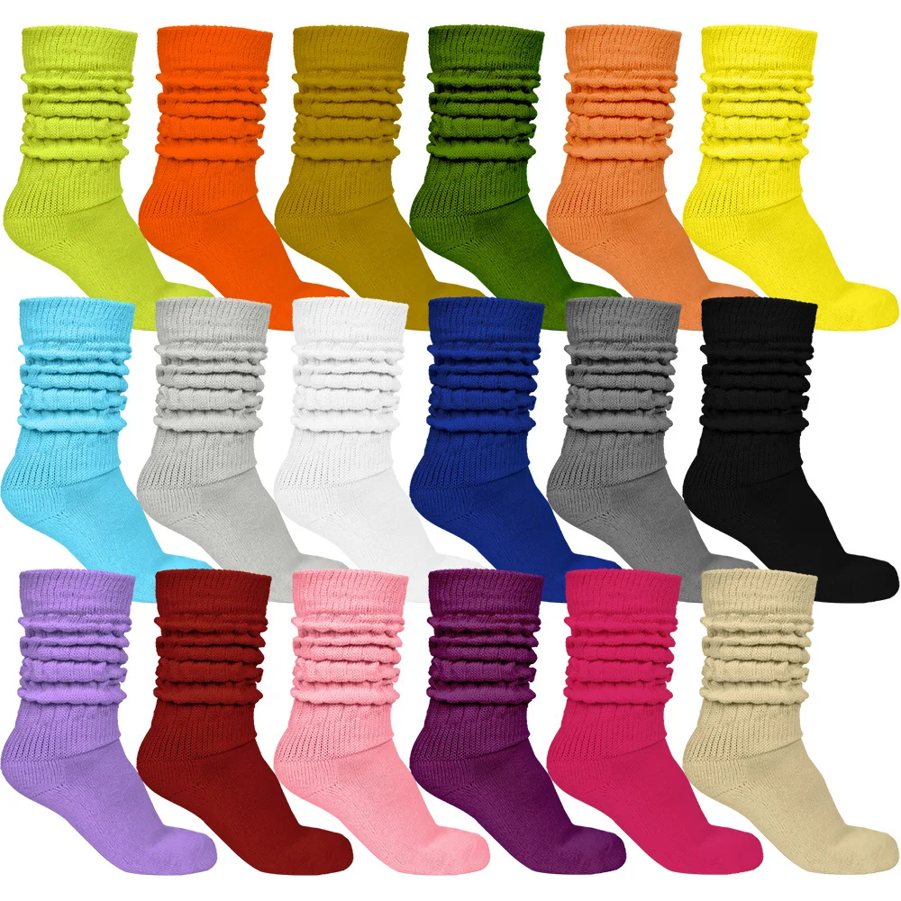 JIANI long slouch socks scrunch cotton thick slouch socks extra knit loose heavy socks