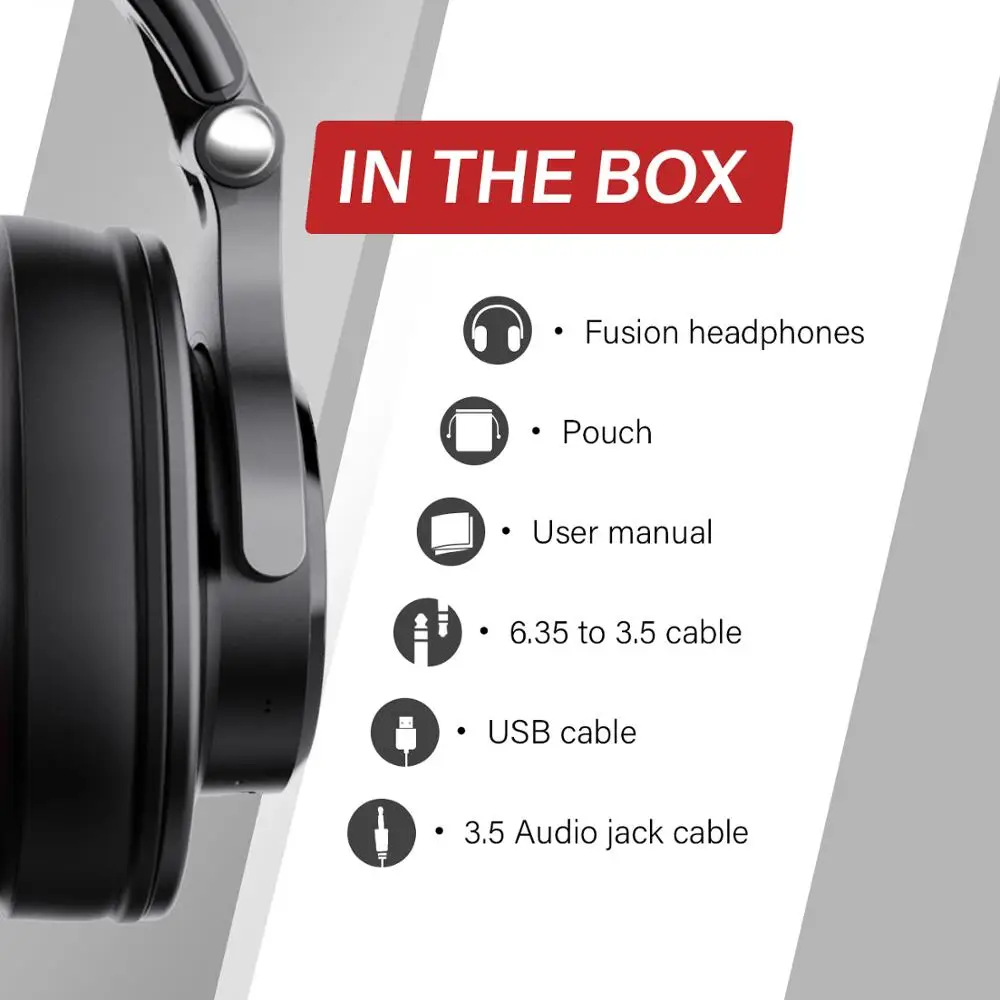 Oneodio Fusion Headphones Stereo Over Ear Wired/Wireless Headset Professional Recording Studio Monitor DJ Headphones