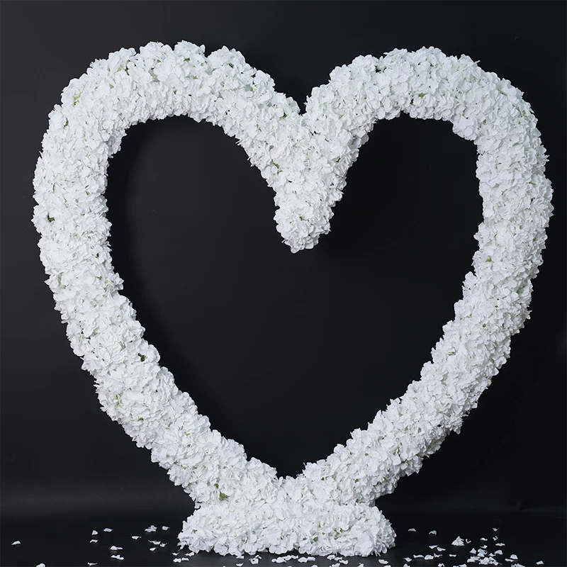 Red White Rose Foam Base Arrangement Floral Event Flower Stand Wedding Backdrop Heart Shape Arch Frame Decor For Reception A8745