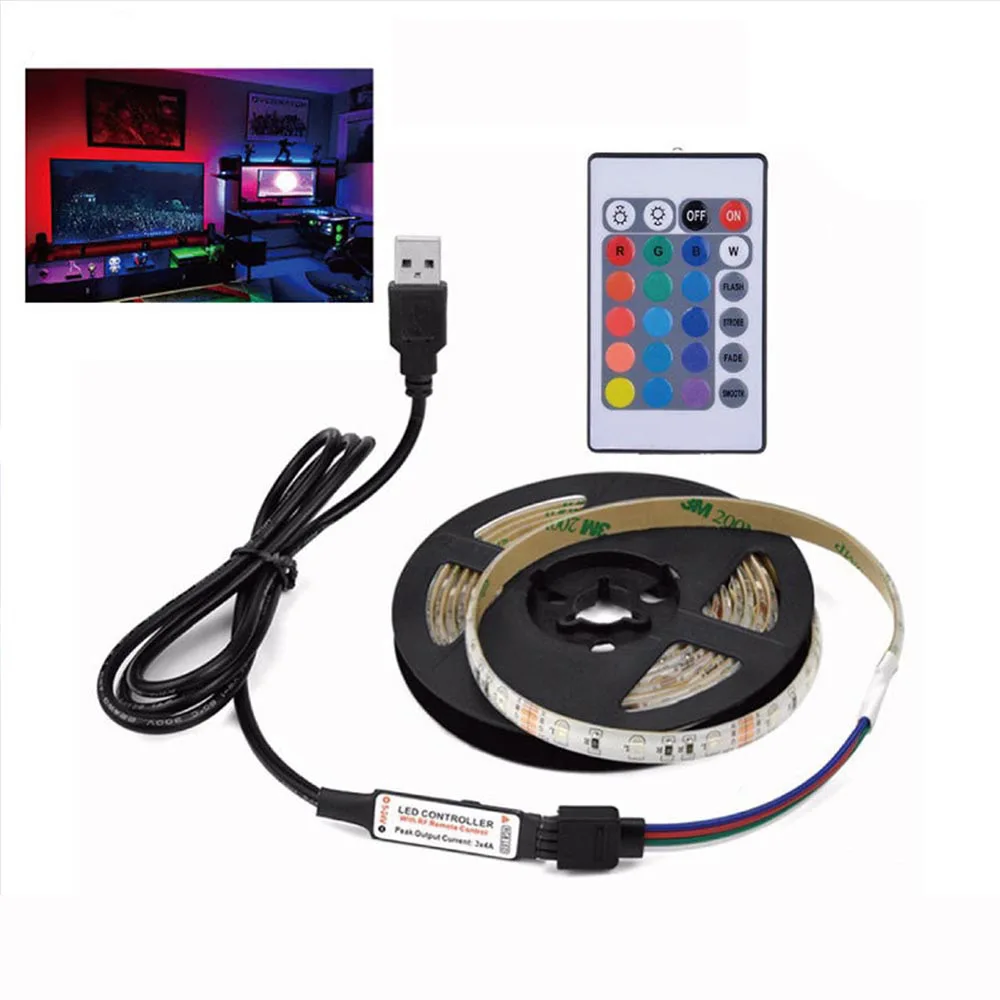 White/Warm White USB Power LED Strip light RGB  TV TV Desktop PC Screen Backlight Bias lighting For Home Garden Decoration