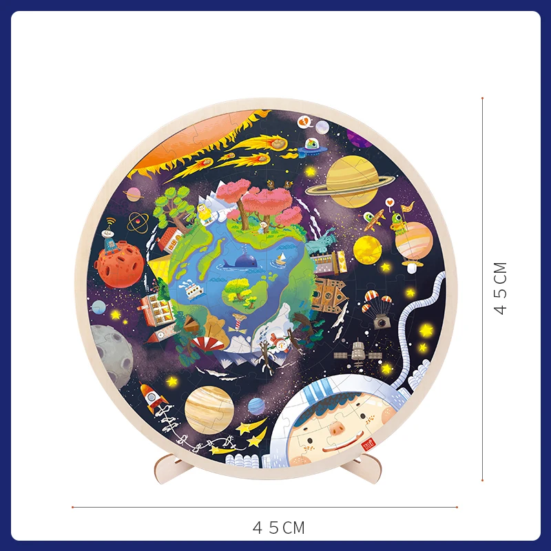102pcs New Solar System Design Jigsaw Puzzle Cognitive Puzzle Educational Toys for Kids