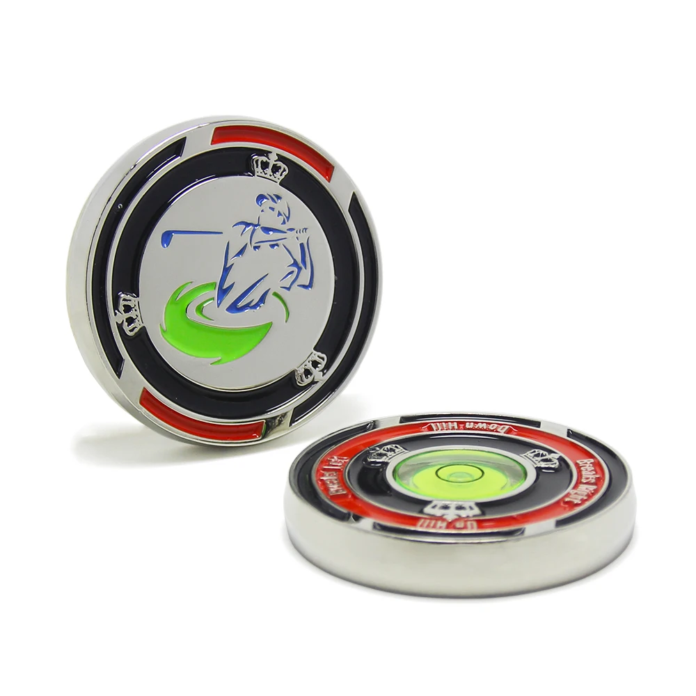 Golf Accessories Improve Putting Game Green Reader Golf Training Tool Coin Spirit Bubble Level Measuring Gradienter Golf Medals