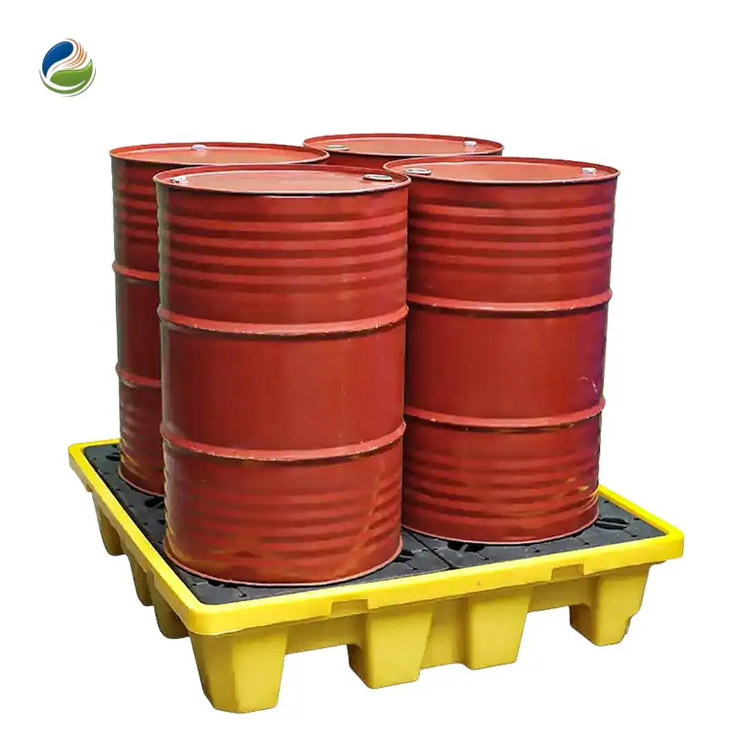 wholesale removable industrial safety hazardous Chemicals Modular plastic PE poly 4 drum oil spill pallet
