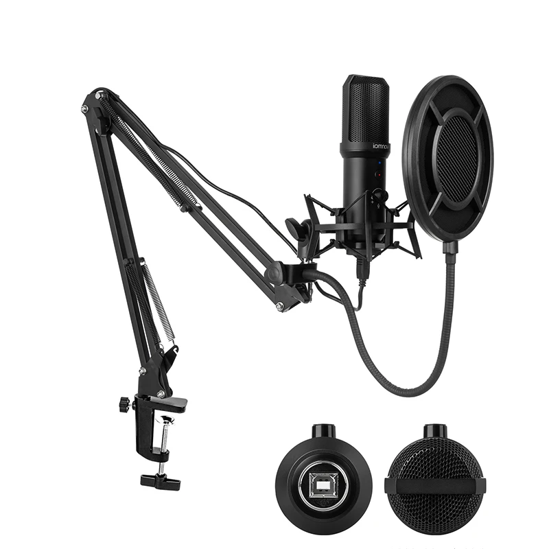 Металлический конденсаторный Usb-микрофон Q10B для звукозаписи