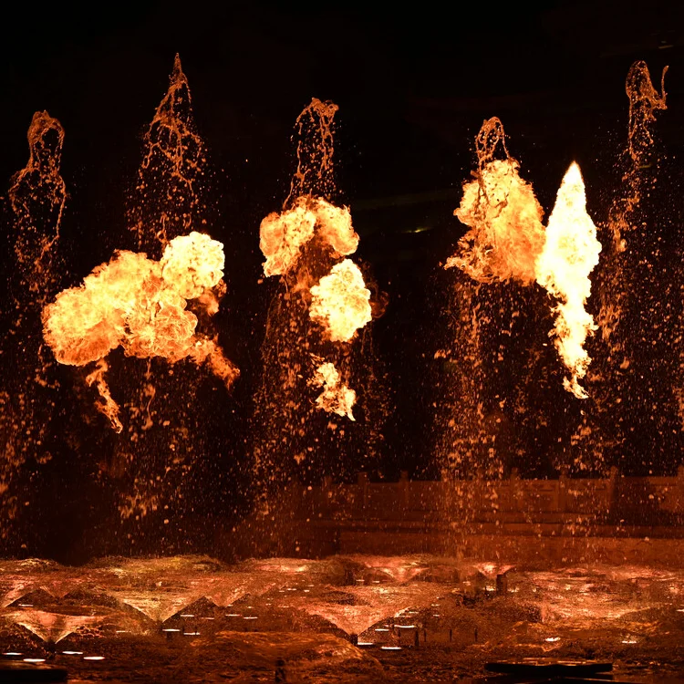 Water Show Fountain With Fire Music Fountain