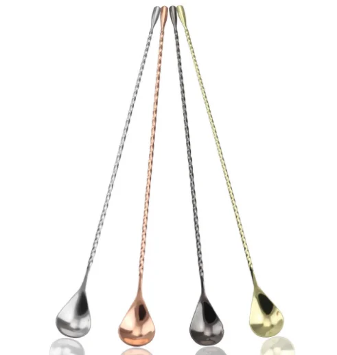 Hot selling 304 stainless steel long handle small spoon mixing Honey/ice/seasoning stick/coffee/bar spoon