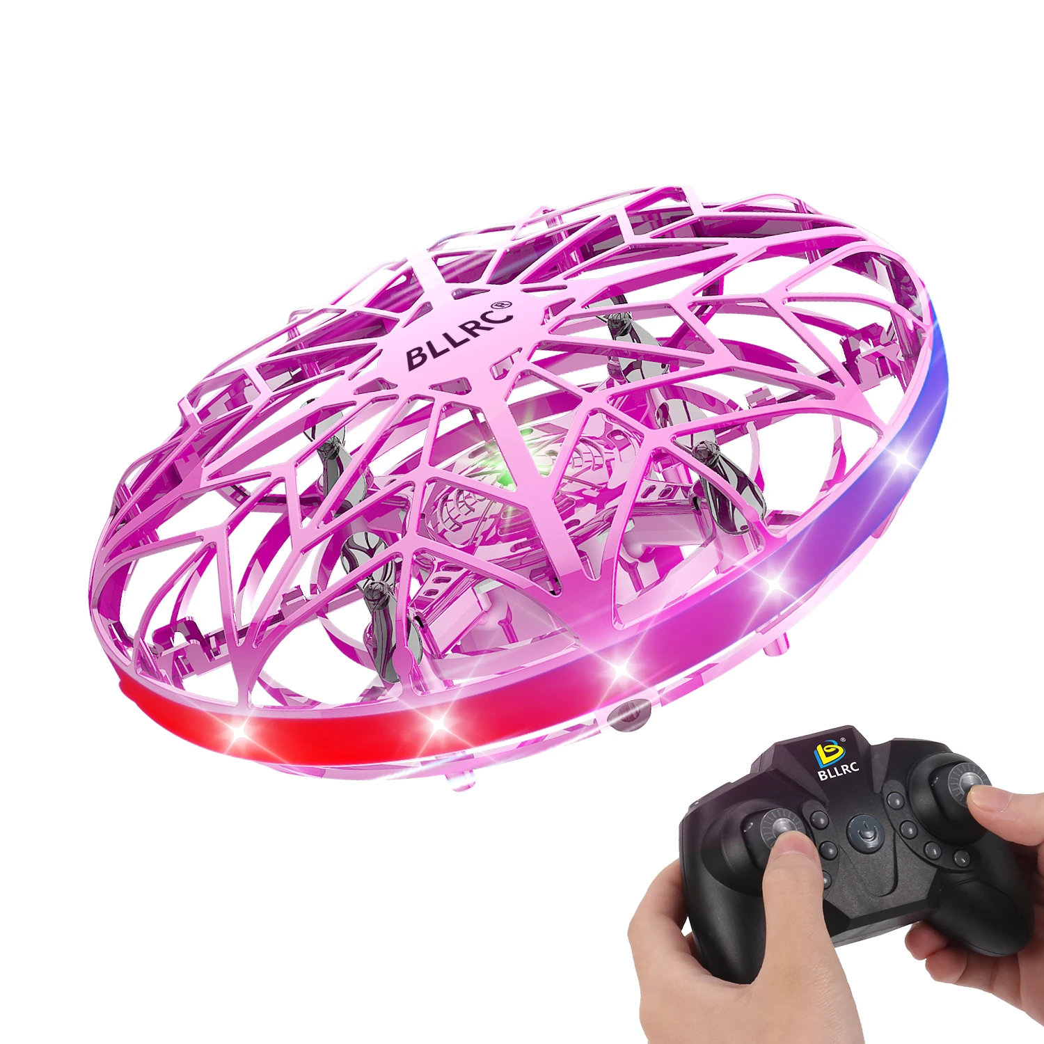 BLLRC F106A Induction UFO Quadcopter Toy, Multi-point Induction, One Toss and Fly with Headless Mode Remo RC Aircraft