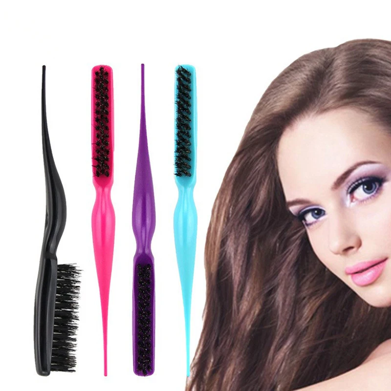 Wholesale Custom 3 Rows Teasing Hair Brush Nylon Bristles Teasing Combs Pointed Tail Hairdressing Styling Comb
